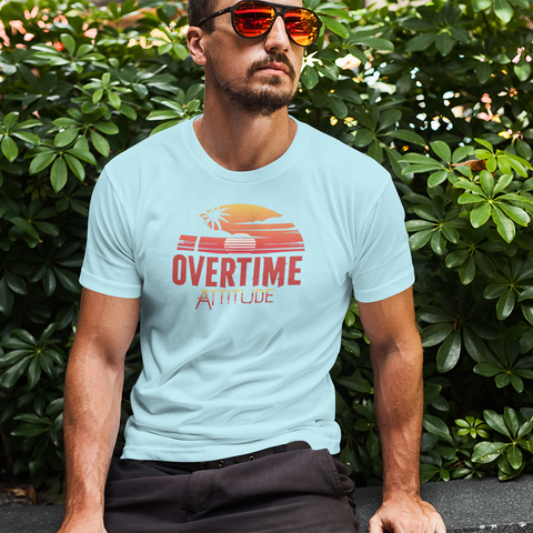Light Color Sunrise and Palm Tress Summer T-Shirt