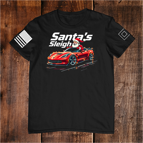 Santa Sleigh Vette T-Shirt